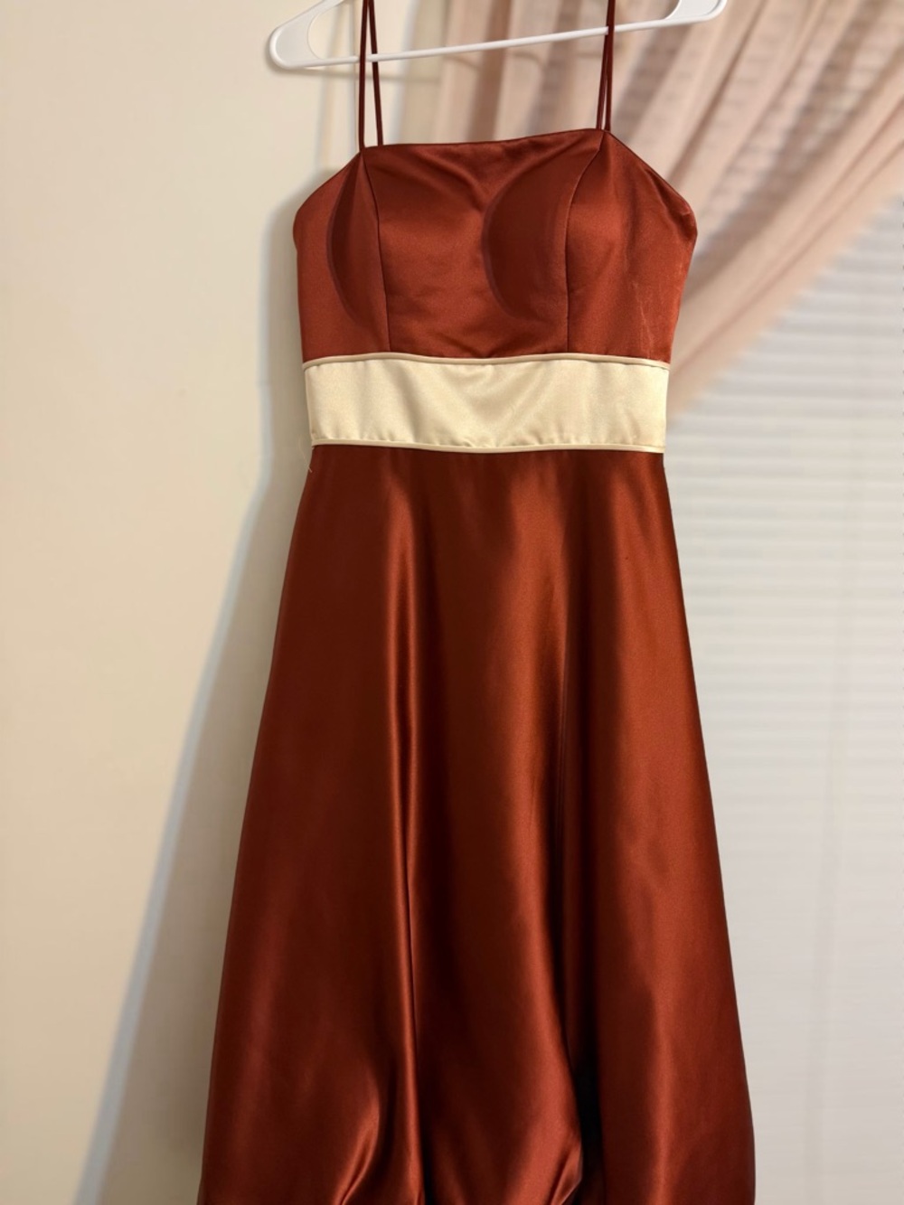 Bill Levkoff Vintage Rust Satin Dress